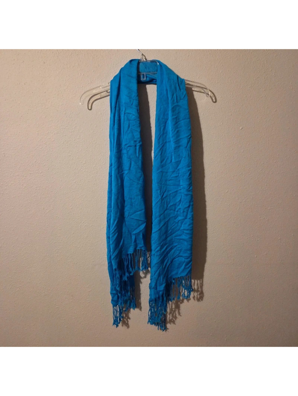100% cashmere scarf bright blue